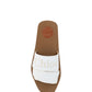 Chloé Elegant White Cotton Slide Sandals