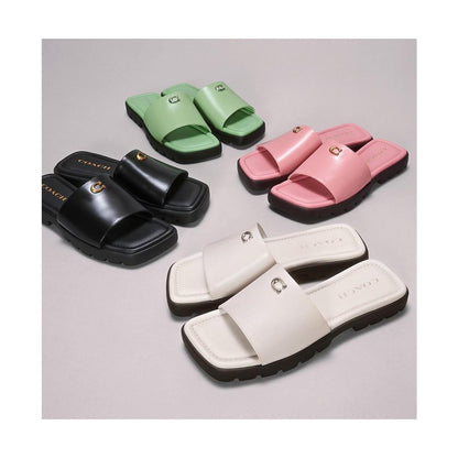 Women's Florence "C" Mother's Day Lug-Sole Slip-On Slide Flat Sandals