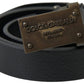 Dolce & Gabbana Elegant Black Leather Belt - Metal Buckle Closure