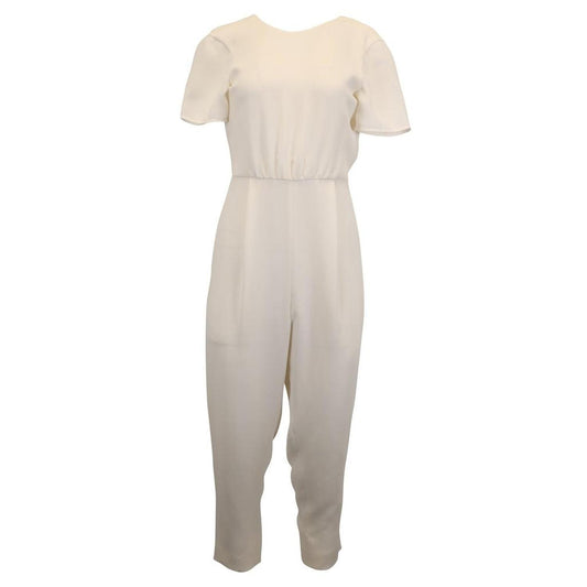 Max Mara Cady Open Back Jumpsuit in White Cotton