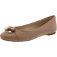 Womens Leather Bow Ballet Flats