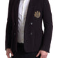 Dolce & Gabbana Elegant Purple Double Breasted Wool Blazer