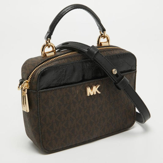 Michael Kors  Signature Coated Canvas And Leather Top Handle Bag