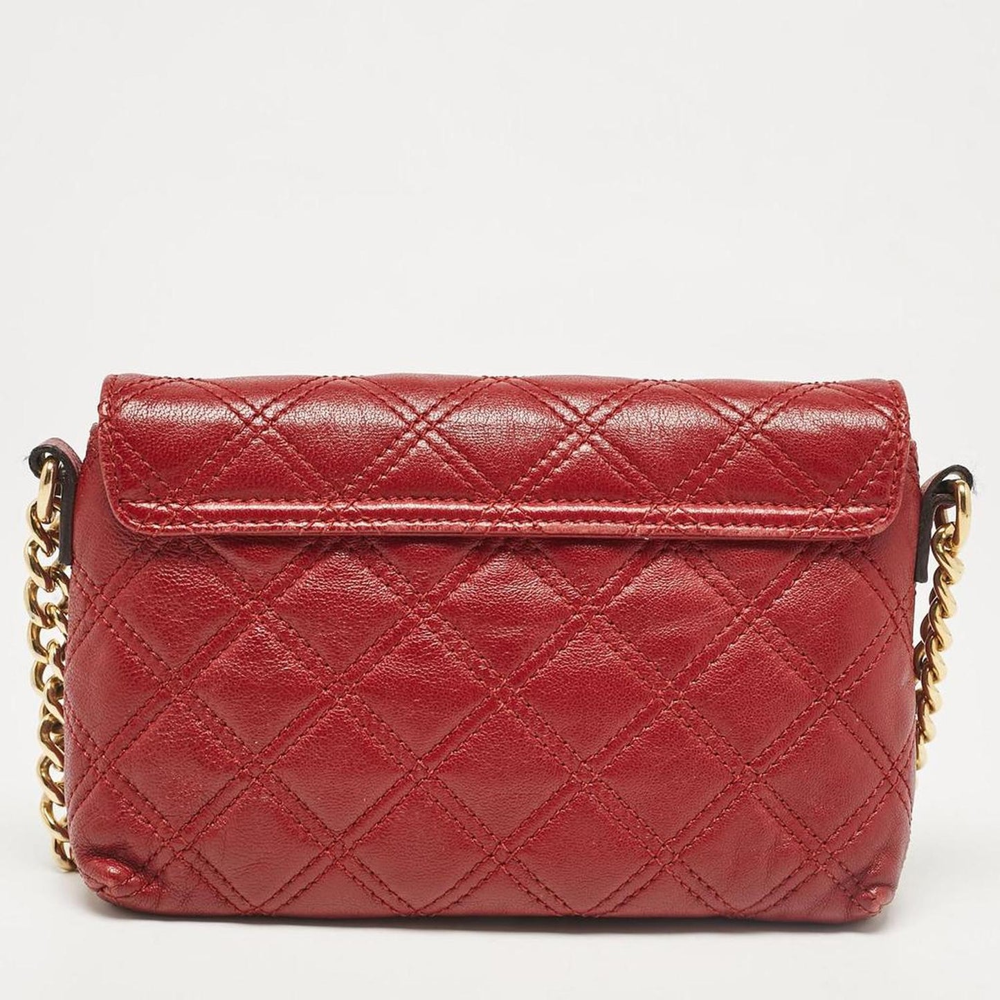 Red Quilted  Leather The Small Single Flap Bag