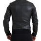 Dolce & Gabbana Elegant Black Leather Biker Jacket