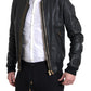 Dolce & Gabbana Elegant Black Leather Biker Jacket