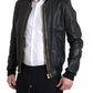 Dolce & Gabbana Elegant Black Leather Biker Jacket