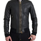 Dolce & Gabbana Elegant Black Leather Biker Jacket