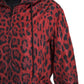 Dolce & Gabbana Red Leopard Hooded Bomber Jacket