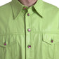 Dolce & Gabbana Elegant Light Green Cotton Button Down Shirt