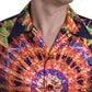 Dolce & Gabbana Multicolor Silk Button-Down Casual Shirt