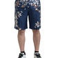 Dolce & Gabbana Silken Floral Bermuda Shorts in Blue