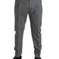 Dolce & Gabbana Elegant Skinny Wool Dress Pants in Grey