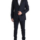 Dolce & Gabbana Elegant Blue & Black Martini Slim Fit Suit