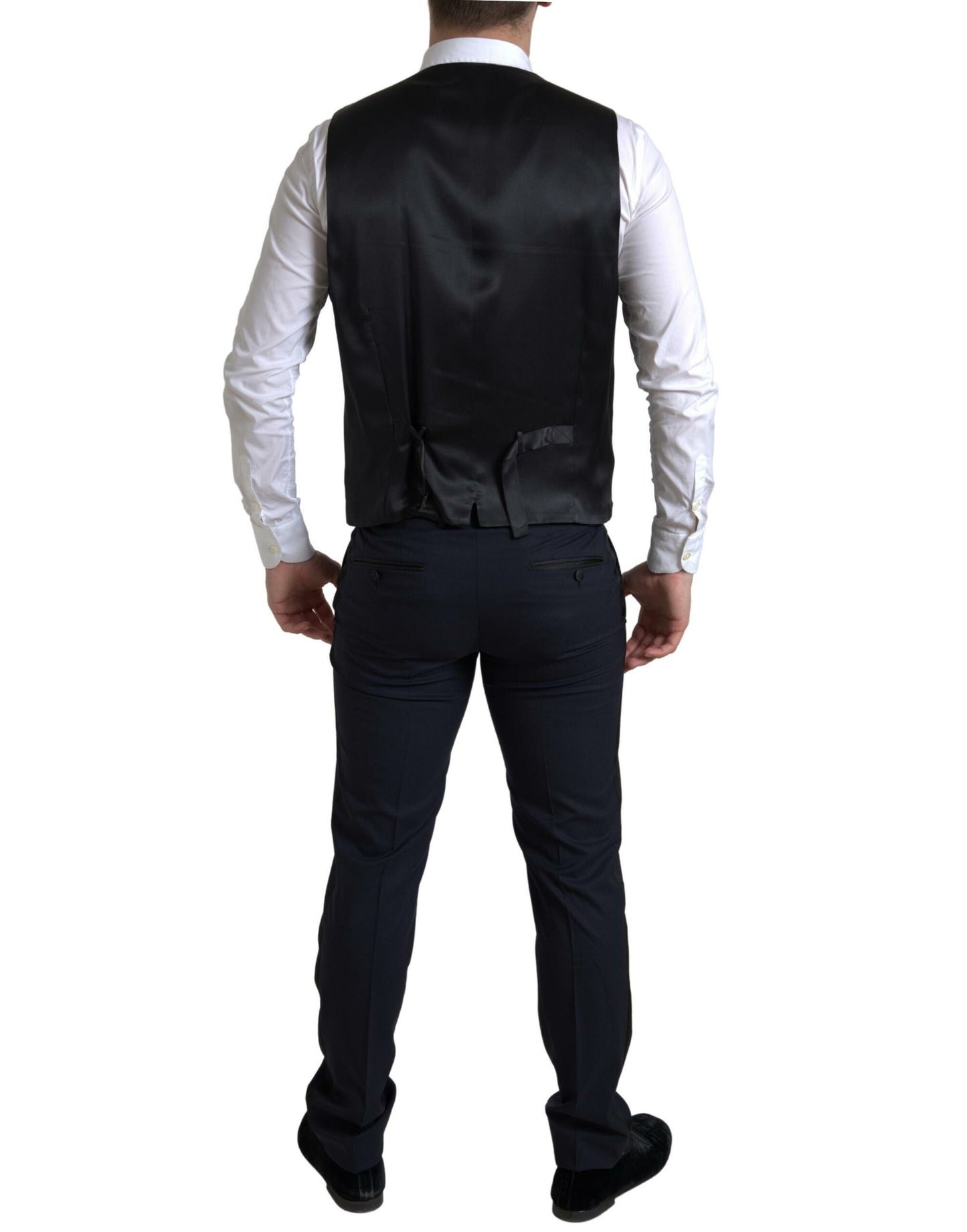 Dolce & Gabbana Elegant Blue & Black Martini Slim Fit Suit