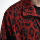 Dolce & Gabbana Red Leopard Zip Sweater Jacket