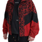 Dolce & Gabbana Red Leopard Zip Sweater Jacket