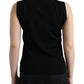 Dolce & Gabbana Elegant Crew Neck Wool Silk Tank with Bird Embroidery