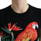 Dolce & Gabbana Elegant Crew Neck Wool Silk Tank with Bird Embroidery