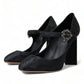 Dolce & Gabbana Chic Black Brocade Mary Janes Pumps