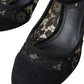 Dolce & Gabbana Elegant Suede Mary Jane Lace Heels