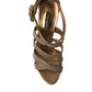 Dolce & Gabbana Bronze Crystal Stiletto Heels Sandals