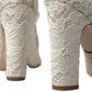 Dolce & Gabbana Chic Lace Block Heels Sandals in Cream White