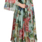 Dolce & Gabbana Floral Silk Midi Wrap Dress