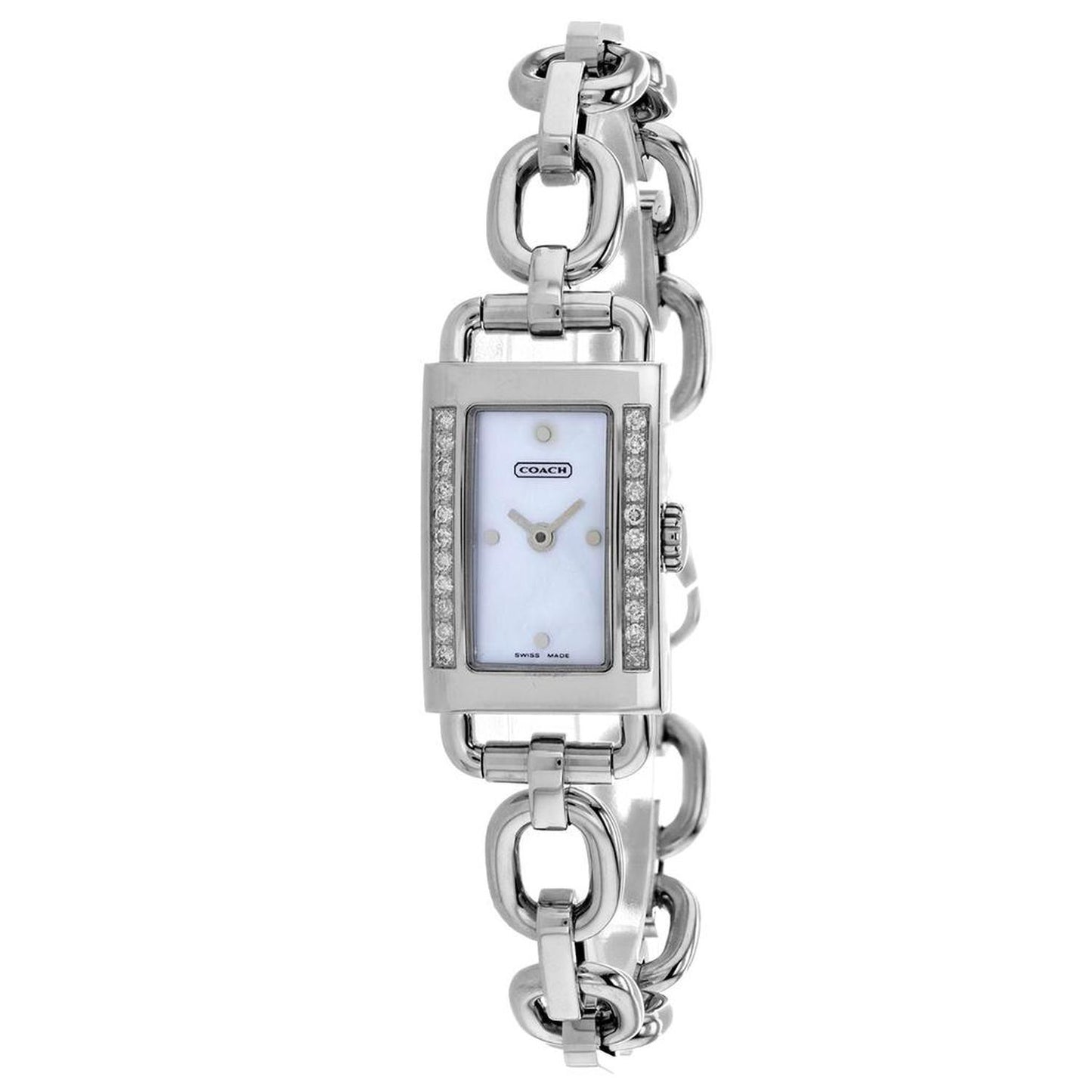 Coach Women's Mother of Pearl Silver Quartz White MOP Dial Watch