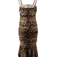 Dolce & Gabbana Elegant Leopard Print Cady Dress