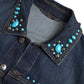 Dolce & Gabbana Embellished Turquoise Denim Jacket