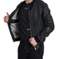 Dolce & Gabbana Elegant Black Leather Bomber Jacket