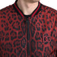 Dolce & Gabbana Red Leopard Print Bomber Jacket