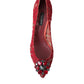 Dolce & Gabbana Radiant Red Lace Heels with Crystals