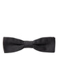 Dolce & Gabbana Elegant Silk Dark Gray Bow Tie