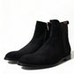 Dolce & Gabbana Elegant Black Velvet Mid-Calf Boots