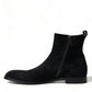 Dolce & Gabbana Elegant Black Velvet Mid-Calf Boots