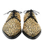 Dolce & Gabbana Elegant Gold Black Suede Derby Dress Shoes