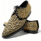 Dolce & Gabbana Elegant Gold Black Suede Derby Dress Shoes