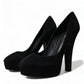 Dolce & Gabbana Black Suede Heeled Pumps Sophistication