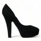 Dolce & Gabbana Black Suede Heeled Pumps Sophistication