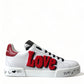 Dolce & Gabbana Chic White Portofino Leather Sneakers