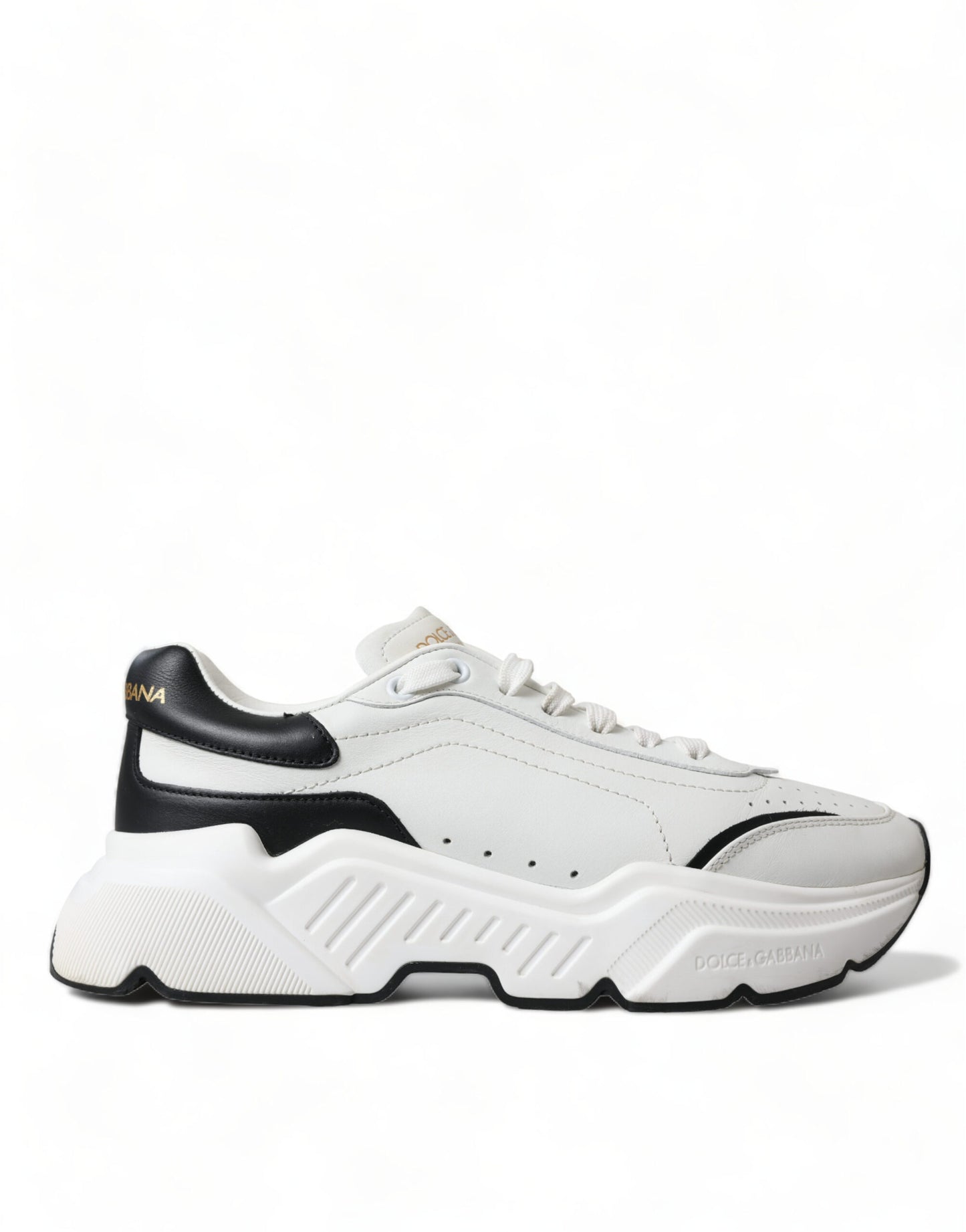 Dolce & Gabbana Chic Black & White Daymaster Leather Sneakers