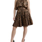 Dolce & Gabbana Leopard Print A-Line Cotton Dress