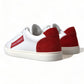 Dolce & Gabbana Chic White Leather Sneakers with Red Accents