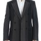 Dolce & Gabbana Elegant Gray Striped Wool Slim Blazer