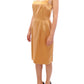 Dolce & Gabbana Elegant Bronze Silk Knee-Length Sheath Dress