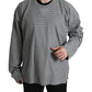 Dolce & Gabbana Elegant Gray Striped Silk Crewneck Pullover