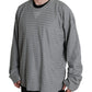 Dolce & Gabbana Elegant Gray Striped Silk Crewneck Pullover