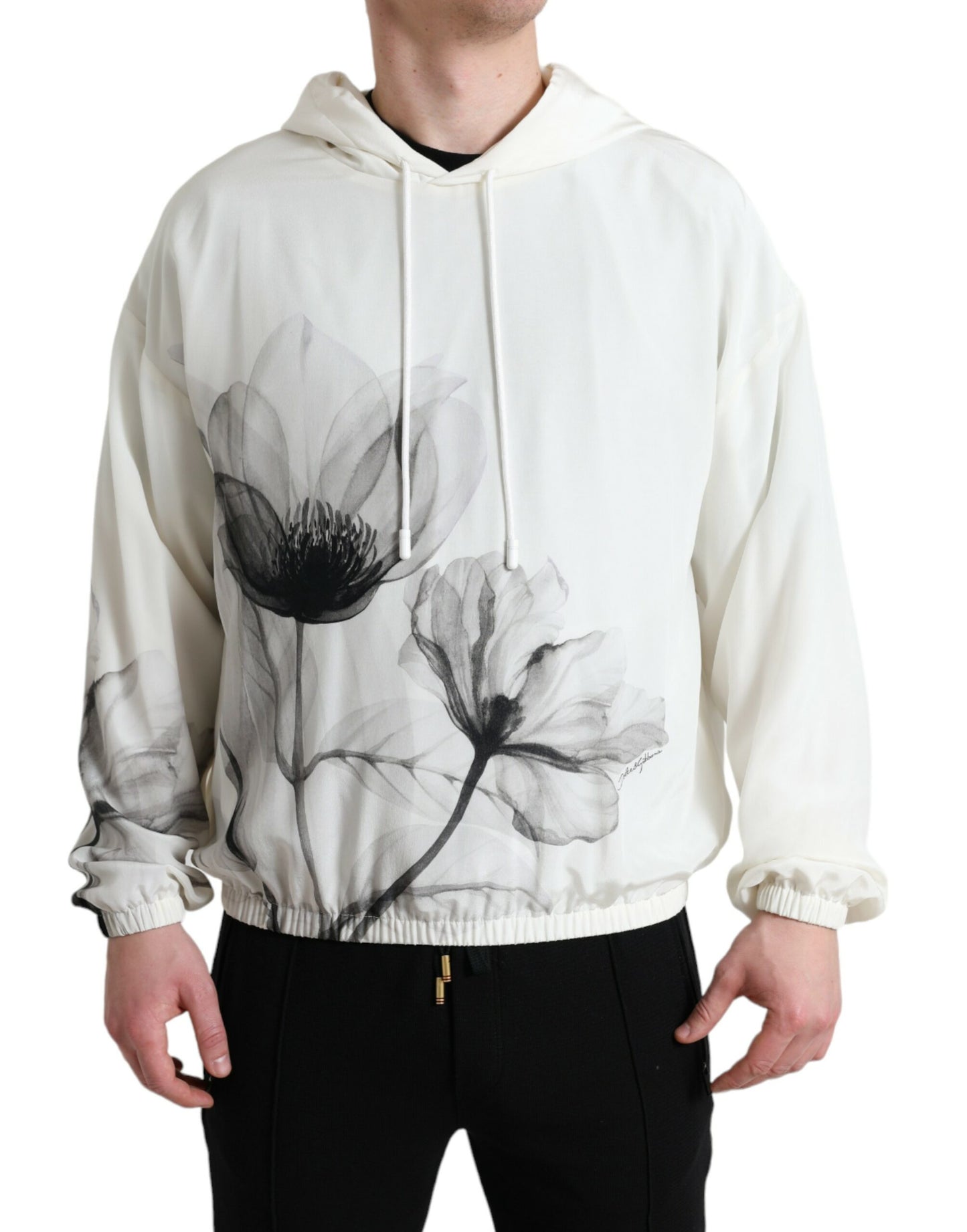 Dolce & Gabbana Elegant Floral Silk Hooded Pullover